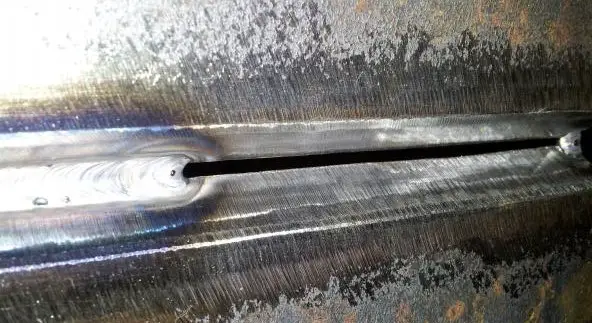 Root pass in a groove weld